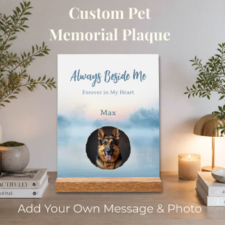 Custom Pet Memorial Acrylic Plaque with Wood Stand Sign