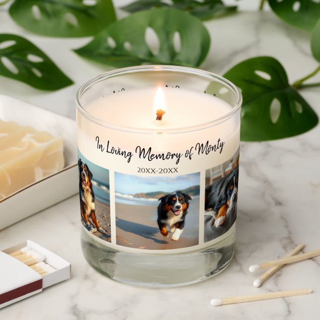 Custom Pet Memorial Candle – In Loving Memory  (Lit)