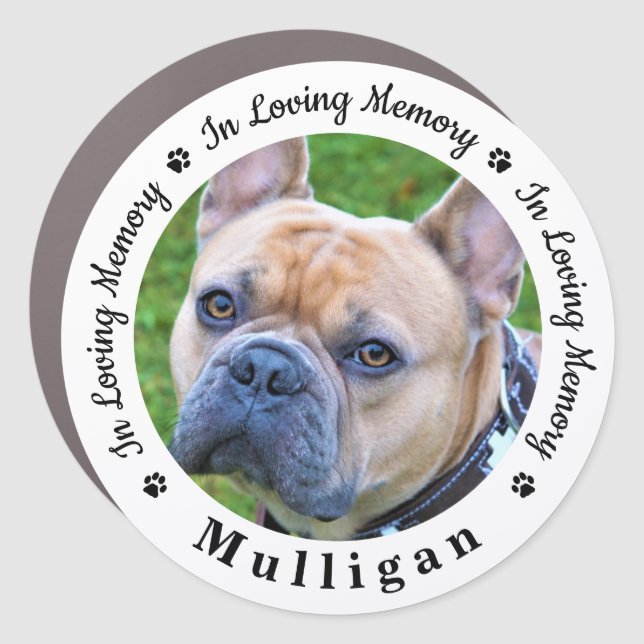 Custom Pet Memorial Dog Loss Keepsake Photo Car Magnet (Front)