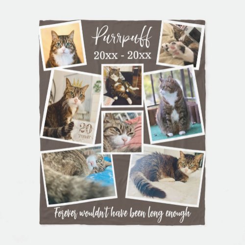 Custom Pet Memorial Fleece Blanket Photos & Quote