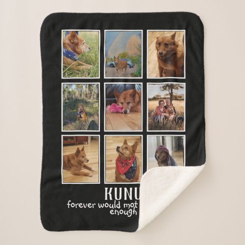 Custom Pet Memorial Gift Dog Lover Photo Collage Sherpa Blanket