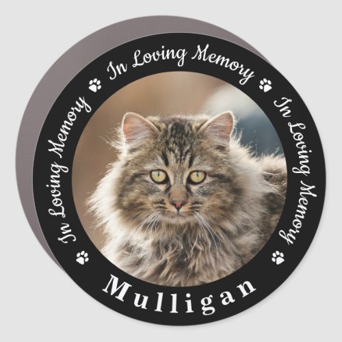Custom Pet Memorial In Loving Memory Cat Photo  Car Magnet
