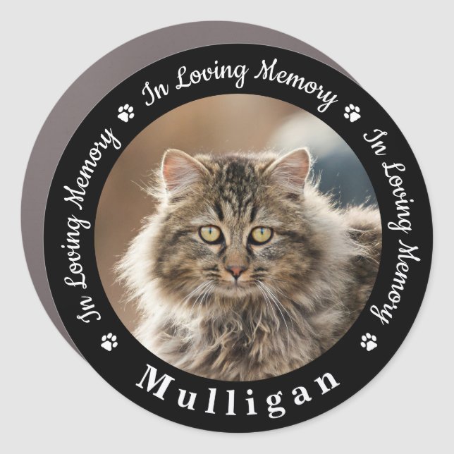 Custom Pet Memorial In Loving Memory Cat Photo  Car Magnet (Front)