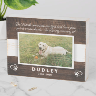 Custom Pet Memorial keepsake Photo Wooden Box Sign