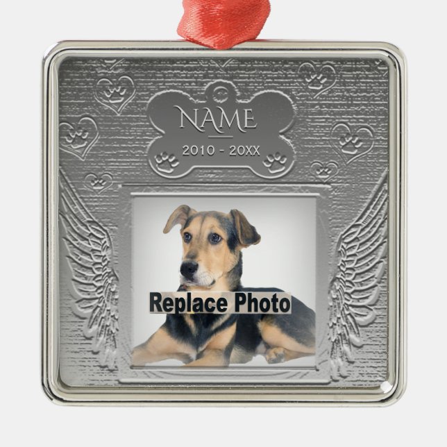 Custom Pet Memorial Metal Ornament (Front)