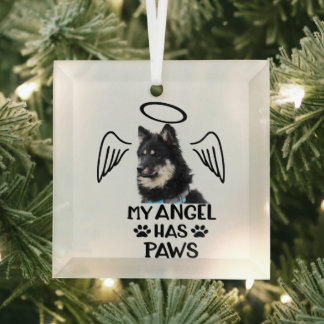 Custom Pet Memorial Ornament - My Angel Has Wings