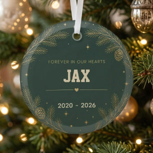 Custom Pet Memorial Personalized dog remembrance Glass Ornament