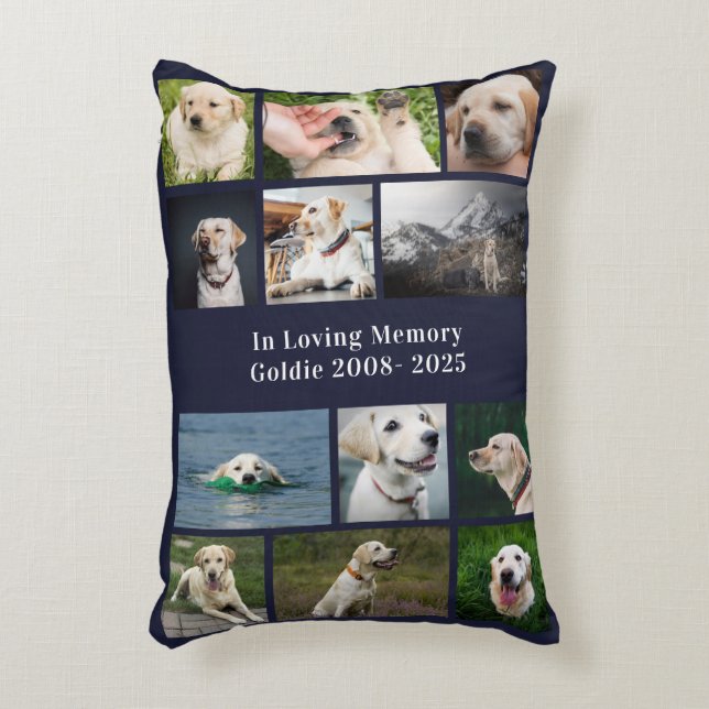 Custom Pet Memorial Pet Loss Gift Dog Photo Accent Pillow (Front(Vertical))