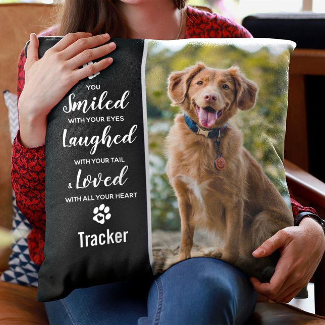 Custom Pet Memorial Pet Loss Gifts Keepsake Dog Throw Pillow (Creator Uploaded)