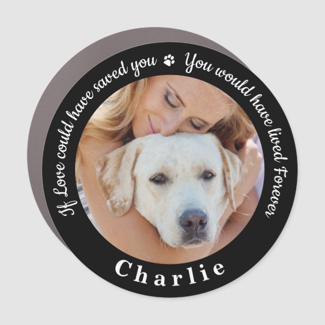 Custom Pet Memorial Pet Loss Keepsake Dog Photo Car Magnet (Front)