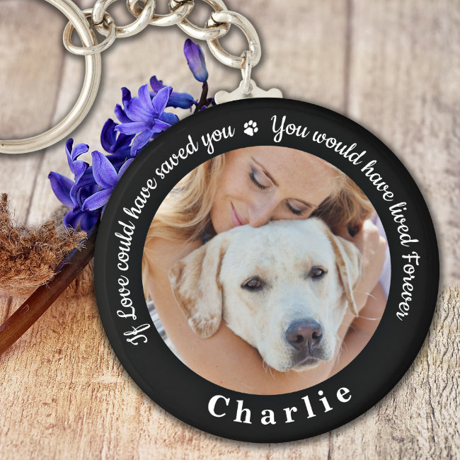 Custom Pet Memorial Pet Loss Keepsake Dog Photo Keychain