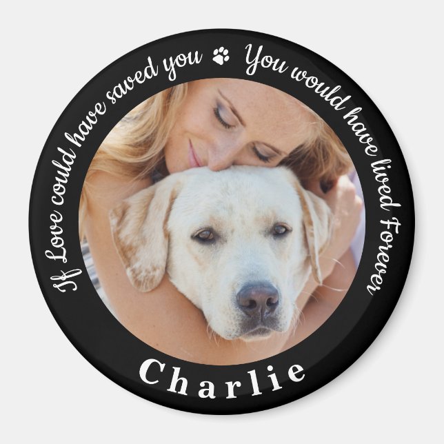 Custom Pet Memorial Pet Loss Keepsake Dog Photo Magnet (Front)