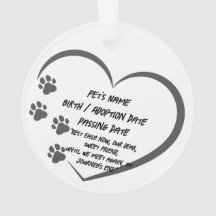 Custom Pet Memorial Photo Acrylic Ornament