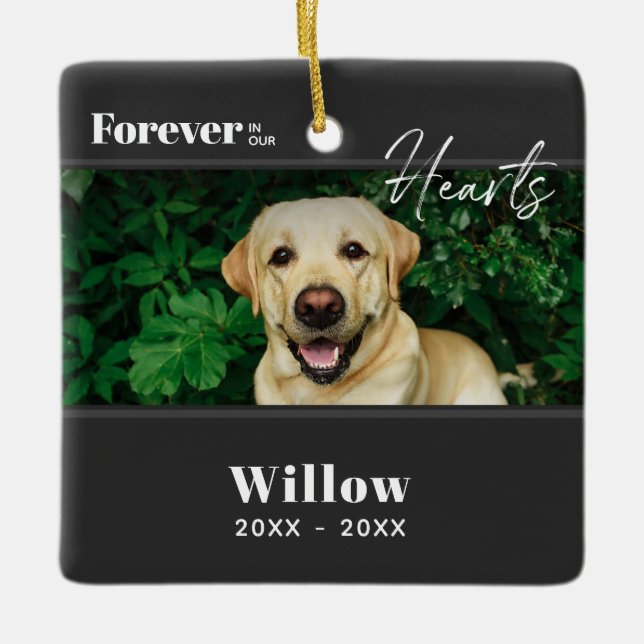 Custom Pet Memorial Photo Ceramic Ornament (Front)