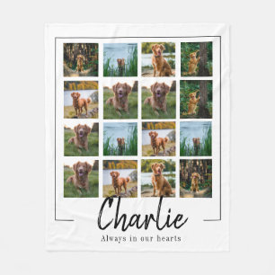 custom pet memorial photo collage dog fleece blanket