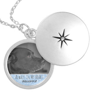 Custom Pet Memorial Photo Keepsake Locket Blue