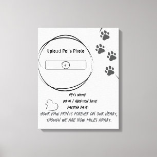 Custom Pet Memorial Photo & Name Canvas Print 