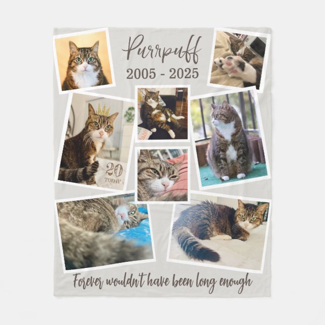 Custom Pet Memorial Photo & Quote Fleece Blanket (Front)