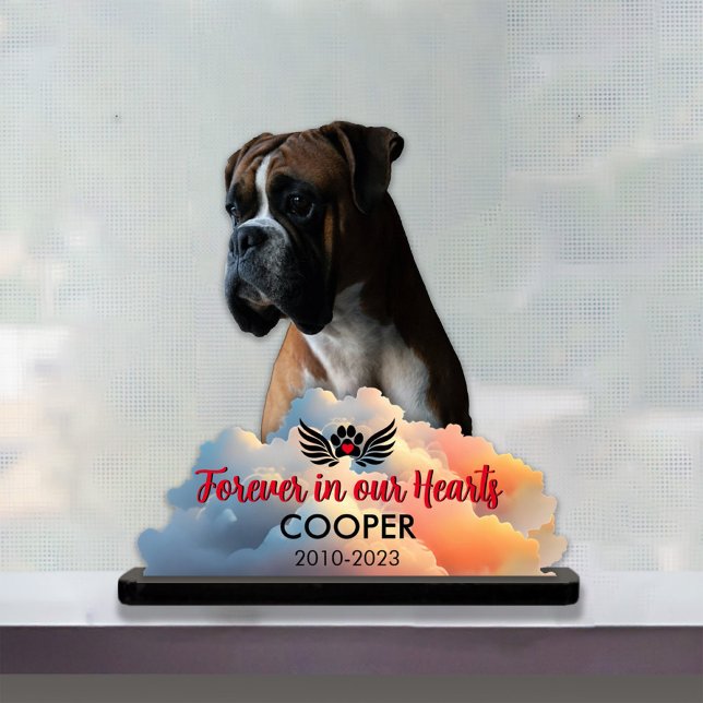 Custom Pet Memorial Photo Sculpture Cutout (Forever in Our Hearts Pet Memorial Sculpture)