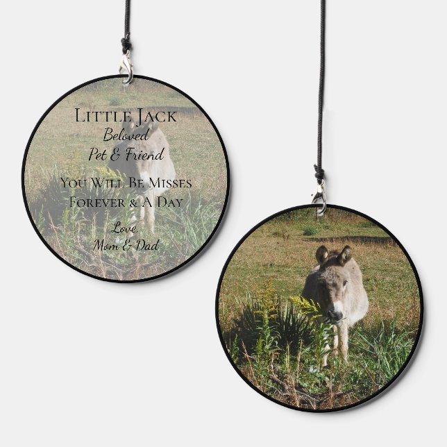 Custom Pet Memorial Photo Sympathy Custom Text Wind Chime (Front & Back)