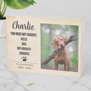 custom pet memorial picture frame. wooden box sign