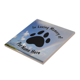 Custom Pet Memorial Rainbow Ceramic Tile