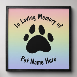 Custom Pet Memorial Rainbow Peel And Stick Photo Tile