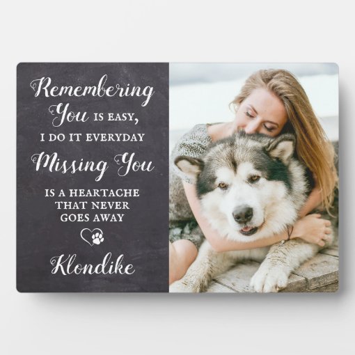 Custom Pet Memorial Remembrance Poem Dog Photo Plaque | Zazzle