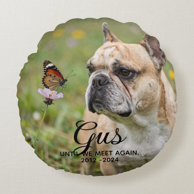 Custom Pet Memorial Round Pillow (Front)