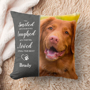 Custom Pet Memorial Sympathy Pet Loss 2 Dog Photo Throw Pillow