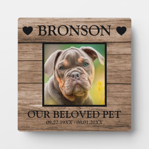 Custom Pet Memorial Wood Photo Plaque