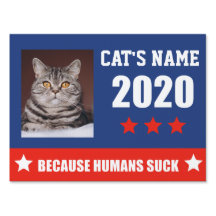 Custom pet name and photo cat yard sign 2020