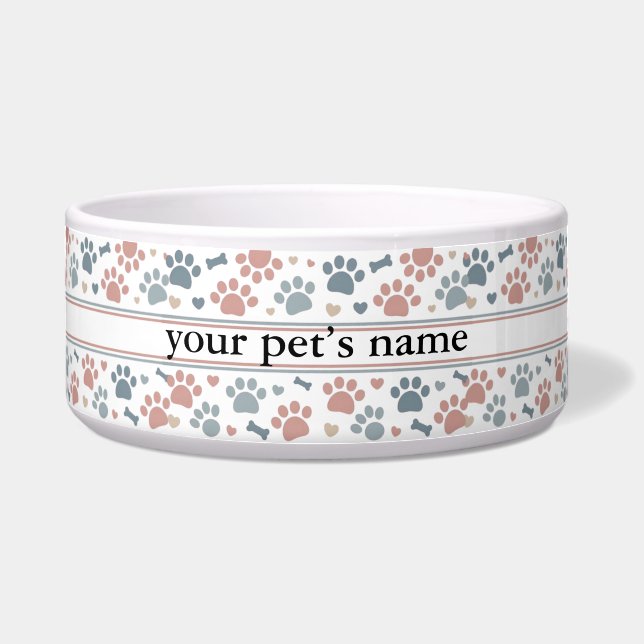 Custom Pet Name Bowl | Dog or Cat Food Dish (Front)