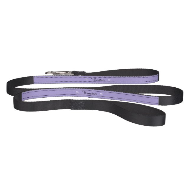 Custom Pet Name Lavender White Monogram Leash (Full)