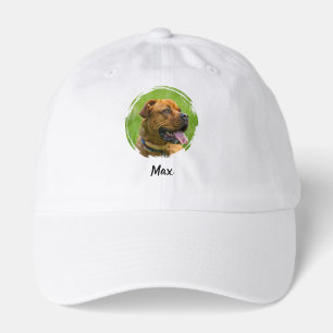 Custom Pet Name & Photo Modern Typography Person Hat