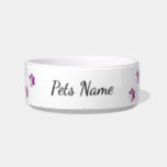 Custom Pet Name Pink Paw Print Pet Bowl<br><div class="desc">Click 'Customize' then 'Text' to change to you're pets name.</div>