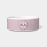Custom Pet Name Pink White Monogram Bowl<br><div class="desc">Custom Pet Name Pink White Monogram Pet Bowl.</div>