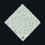 Custom Pet Name Shamrock St Patricks Day Bandana<br><div class="desc">Adorable St. Patrick's Day custom bandana for a small pet.
Features a cute pattern of hand-drawn green clovers and little green hearts on a tiny pink and green gingham background and a customizable Name on one corner.</div>