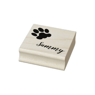 Custom Pet Name Stamp, custom pet stamp, paw print Rubber Stamp