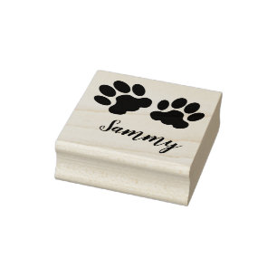 Custom Pet Name Stamp, custom pet stamp, paw print Rubber Stamp
