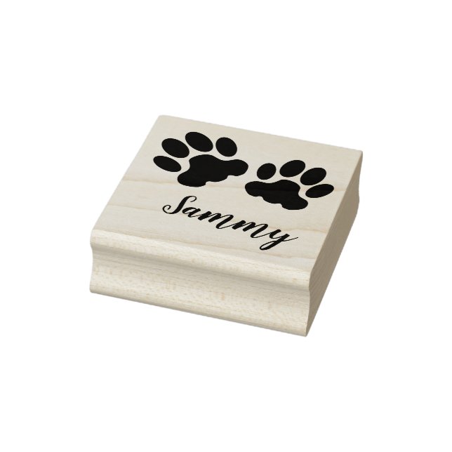 Custom Pet Name Stamp, custom pet stamp, paw print Rubber Stamp (Stamp)