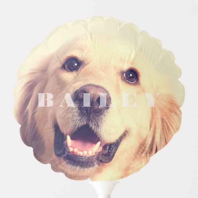 Custom Pet Name Typography and Photo Balloon (Front)
