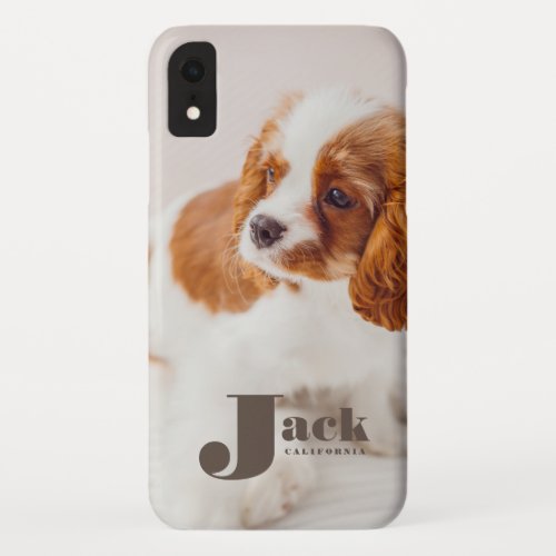 Custom Pet Name Typography and Photo iPhone XR Case