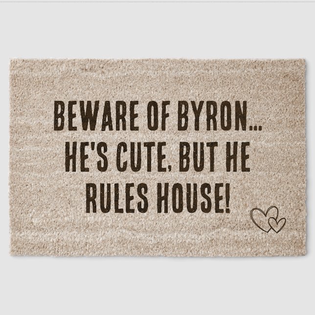 Custom Pet Name Welcome  Fiber Doormat (Front)