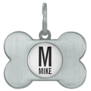 Custom Pet Name with Monogram Tag