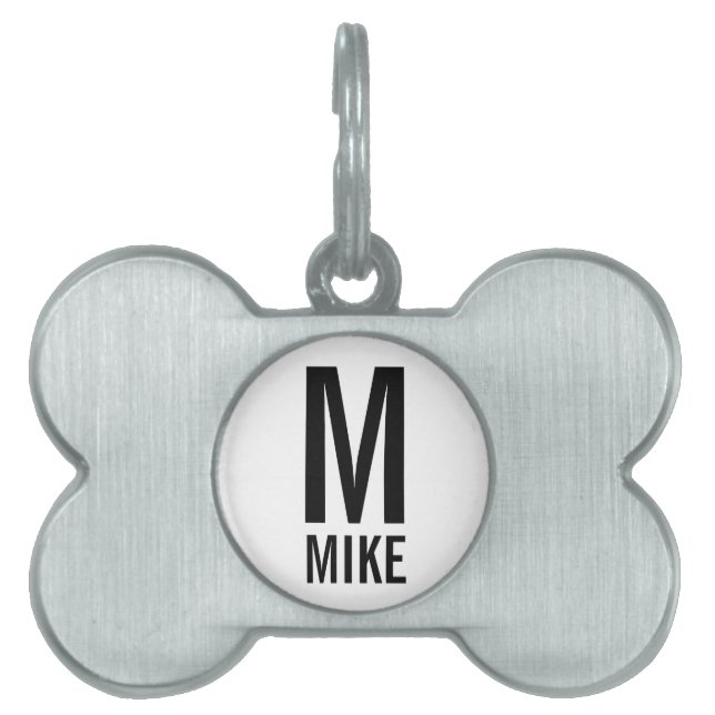 Custom Pet Name with Monogram Tag (Front)