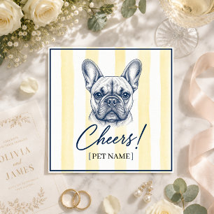 Custom Pet Napkins Wedding Dog Cat Cocktail couple