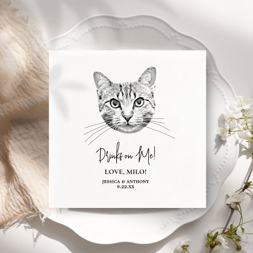 Custom Pet Personalized Drinks On Me Napkins