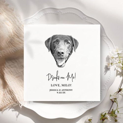 Custom Pet Personalized Drinks On Me Napkins