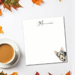 Custom Pet Personalized Notepad<br><div class="desc">This personalized notepad features a picture of your adorable puppy. It’s perfect for pet owners and dog enthusiasts who appreciate stylish stationery. You can customize the text at the top to add a unique touch, making it ideal for journaling, note-taking, or as a thoughtful gift. Complementary items also available. Order...</div>